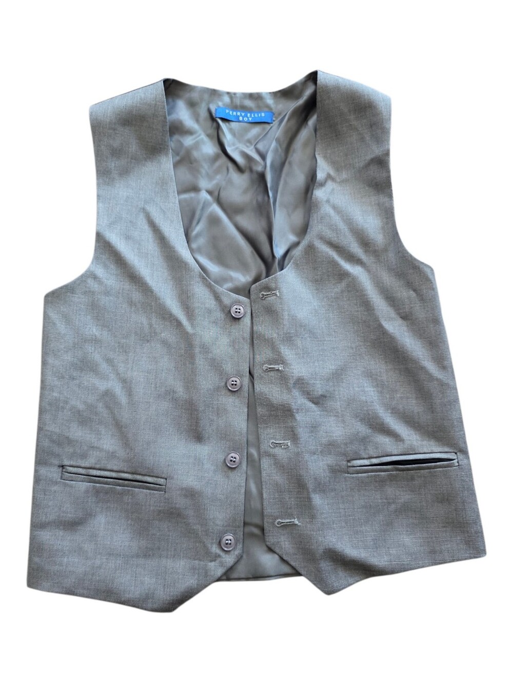 Perry Ellis Boy Gray Dress Vest 14